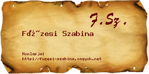 Füzesi Szabina névjegykártya