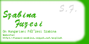 szabina fuzesi business card